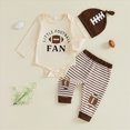 thumbnail image 2 of HCNTES Baby Boy Winter Clothes Baby Boys little football fan Printed Romper Clothes Set Newborn Infant Baby Boys Fall Winter Outfit 0 3 6 9 12 18 Months, 2 of 4