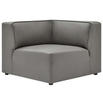 Sofa Corner Chair, Faux Vegan Leather, Grey Gray, Modern Contemporary Urban Design, Living Lounge Room Hotel Lobby Hospitality
