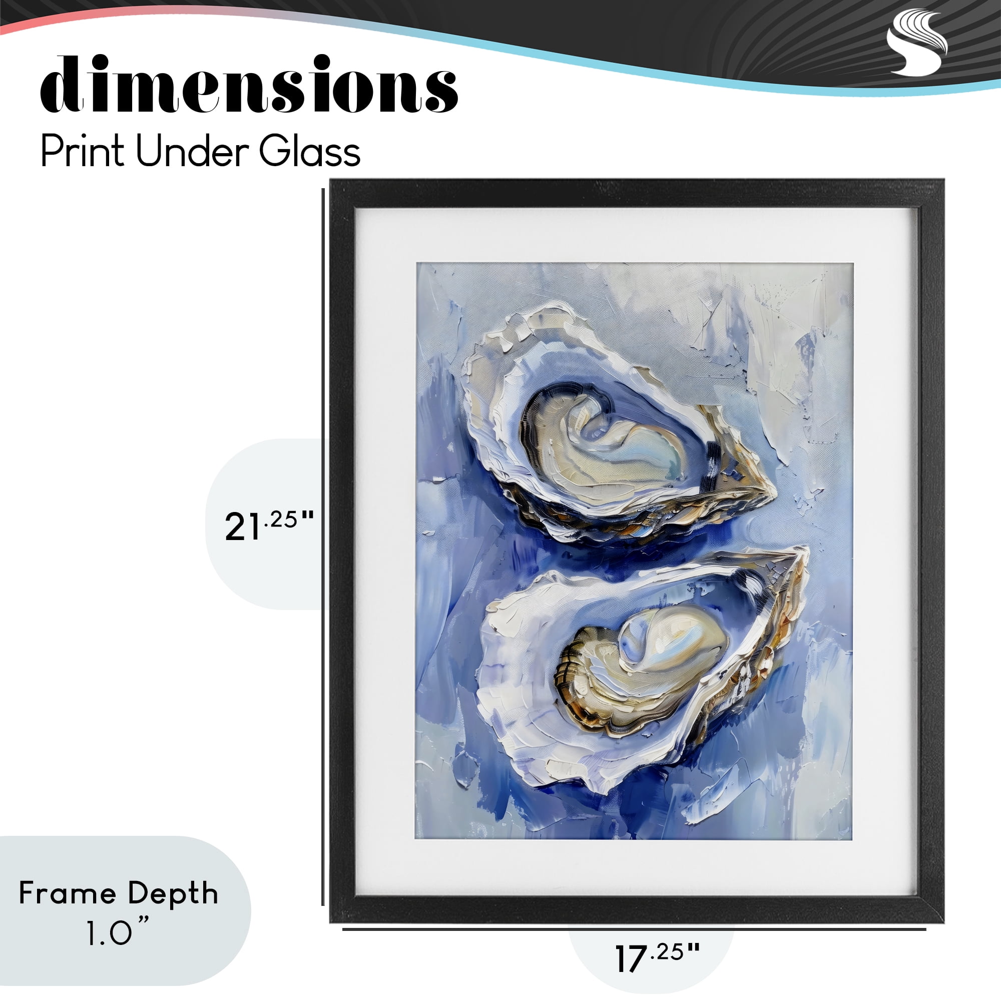 Stupell Industries Oysters On The Half Shell Black Framed Print Under Glass, design by Creative Studio