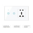 thumbnail image 1 of Interrupteur Intelligent, Compatible avec Prise Murale Wi‐Fi avec Commande Vocale, Compatible Universel, Prise 2 Commutateurs avec 2 Commutateurs 95‐250 V, Application Télécommande, Télécommande Vocale avec Interrupteur Wi‐Fi Dsfen Pl, 1 of 6