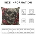 thumbnail image 5 of Chilfamy Throw Pillow Cover Skull and Flowers Pillow Covers White/Pink Pillowcovers Soft Double Side Print Sofa Square Throw Pillowcover  for Living Room Bedroom Car Decor White, 5 of 5