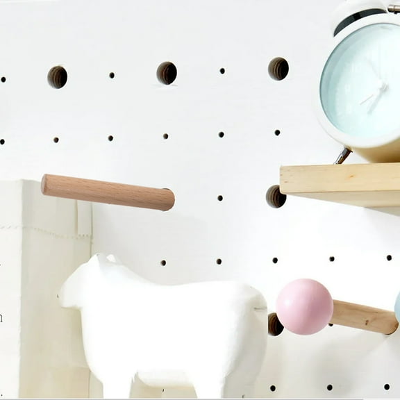 HONMEET 10Pcs Khaki Wooden Pegboard Pegs Wood Hooks for Home Office Wall Storage and Organization