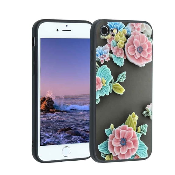 Compatible with iPhone 7 Phone Case, Floral-33 Case Men Women, Flexible Silicone Shockproof Case for iPhone 7