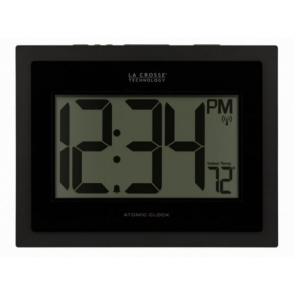 La Crosse Technology Atomic Digital Wall Clock with Indoor Temperature,513-54087-INT
