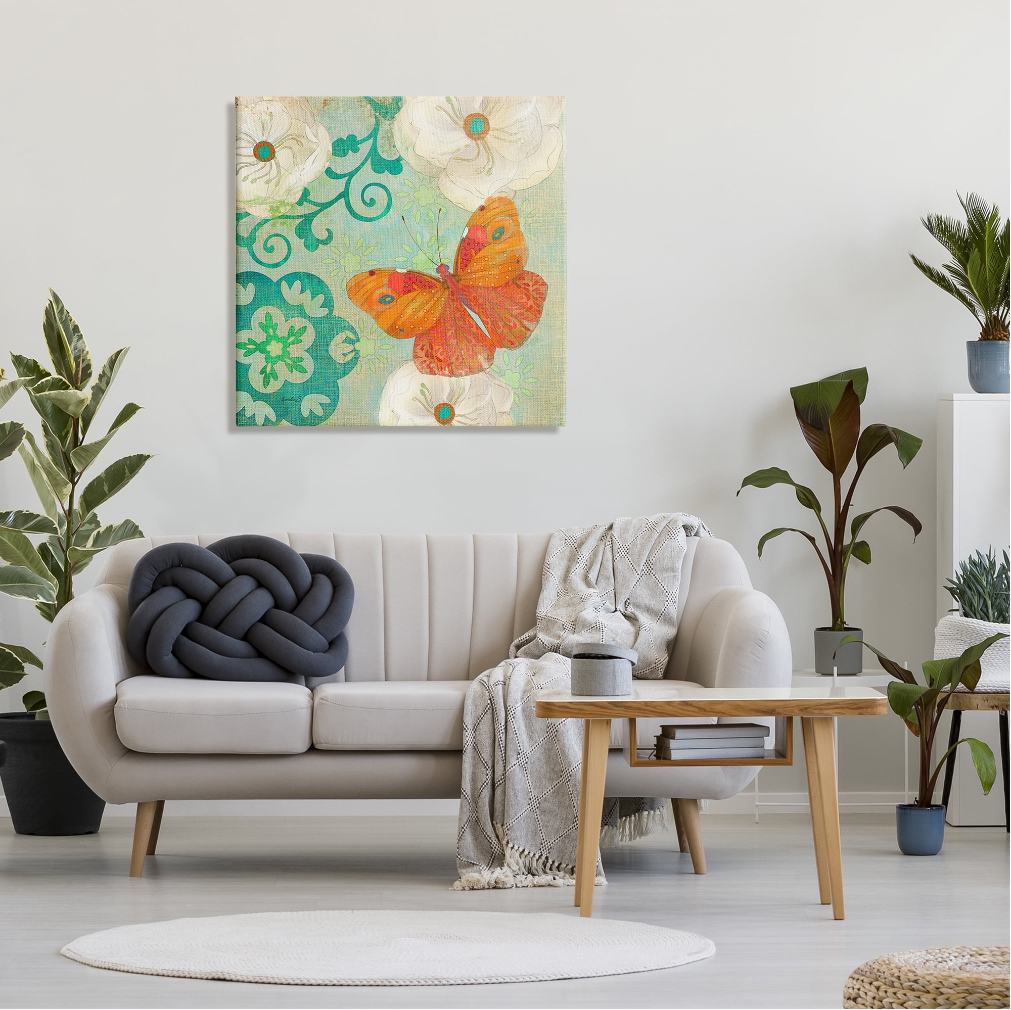 Stupell Industries Cherokee Rose Butterfly Animals & Insects Painting Gallery Wrapped Canvas Art Print Wall Art, 30 x 30