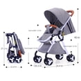 thumbnail image 3 of Cochecito Plegable de Alta Visibilidad en Rojo, Ligero y Estable con Asiento Reclinable y Ruedas Amortiguadoras para Bebés de 0 a 36 Meses, 3 of 6