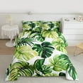 thumbnail image 2 of Manfei Tropical Monstera Leaf Bedding Comforter Set,Natural Theme Twin Comforter Sets,Green White Bedding Set For Teens,Microfiber Bedroom Decor,2 Pieces, 2 of 8