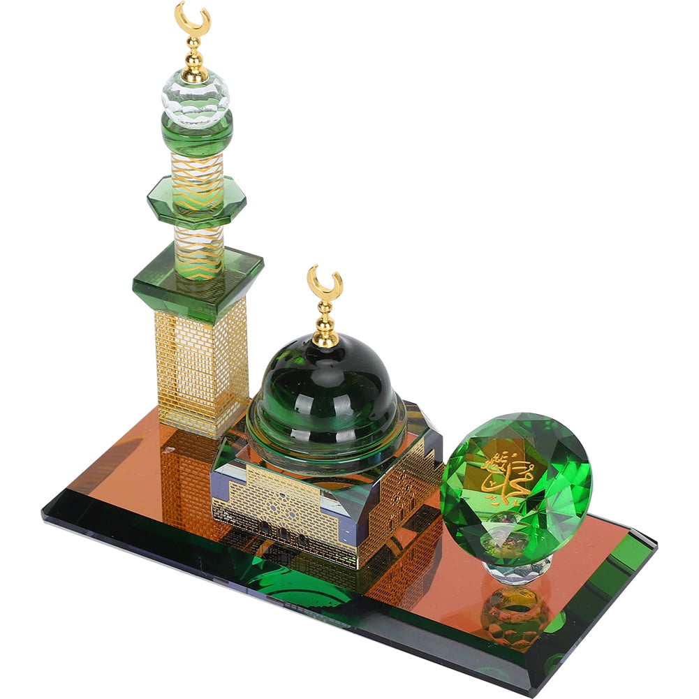 Peahefy Muslim Crystal Ornaments Islamic Dome Mosque Model Car