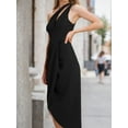 thumbnail image 6 of Weardear One Shoulder Ruched Bodycon Dress for Women Summer Cutout Slit Dresses Wrap Party Cocktail Midi Dresses, 6 of 8