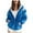 Blue, variant on Towmus Sweatshirts for Women Womens Zip Up Hoodies Printed Trendy Oversize Tops Drawstring Gradient Hoodies