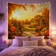 thumbnail image 2 of Stone Pathway Through Rustic Gate With Pumpkins, Cozy Digital Art For Nature Lovers, Autumn Landscape Decor, Thanksgiving Hostess Gift, Tapestry Wall Hanging For Living Room And Bedroom, 2 of 7