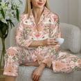 thumbnail image 6 of Pofeuu Swan Couple Print Womens Pajamas Set Long Sleeve Sleepwear Button Down Nightwear Soft Pj Lounge Sets Button Down Pajamas Women-Large, 6 of 7
