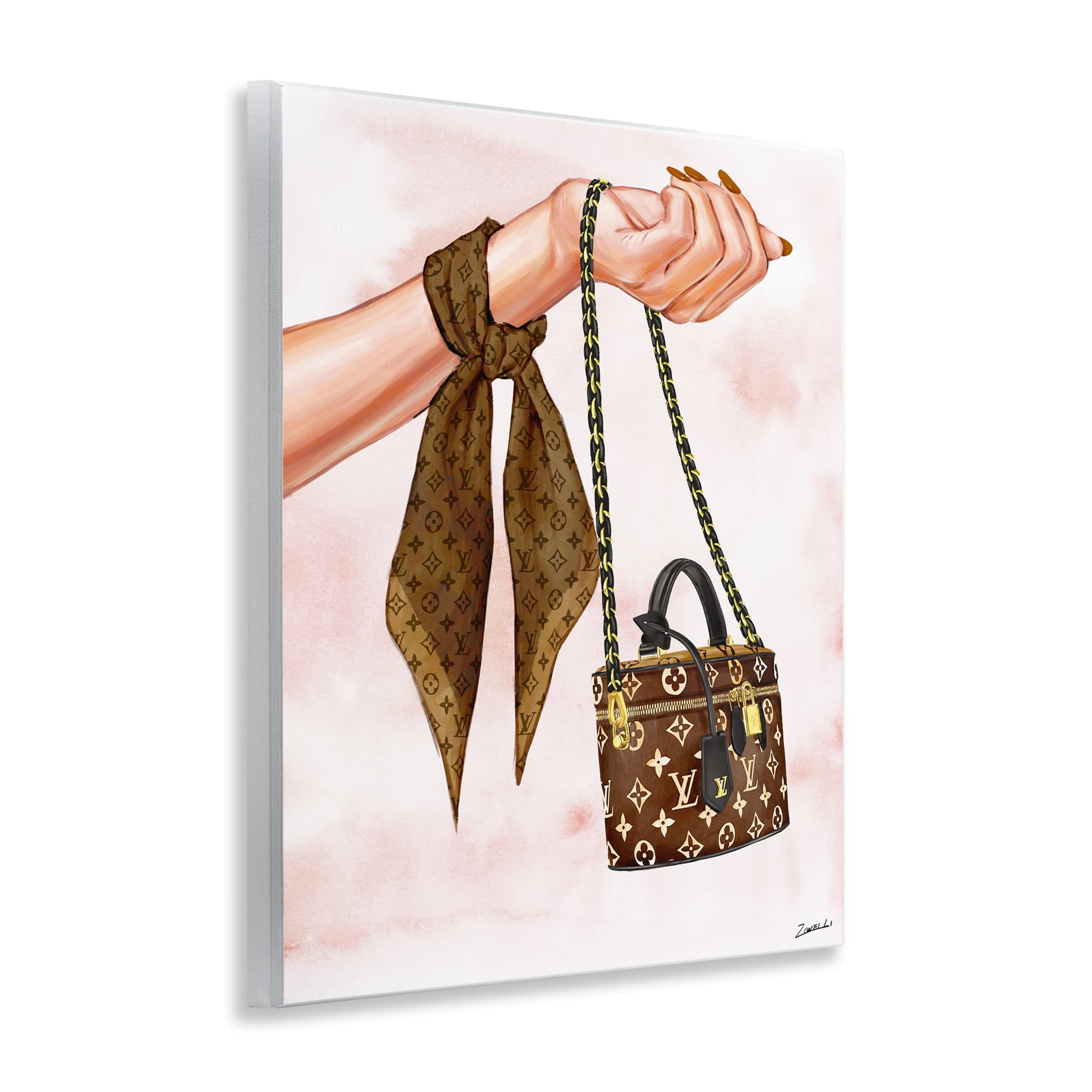Stupell Industries Trendy Handbag on Wrist Fashion Painting Unframed Art Print Wall Art, 11 x 14