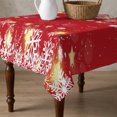 thumbnail image 4 of Red Snowflake Christmas Table Cloth Waterproof Tablecloths, Xmas Snowflake Winter Modern Art Tablecloth Dining Table Cover for Kitchen Party Tabletop Outdoor, Square Tablecloth 54x54 Inch, 4 of 9
