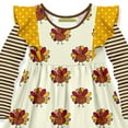 thumbnail image 3 of Millie Loves Lily Girls' Cream Thanksgiving Turkey Long Sleeve Dress , Big Girls Size 6, 3 of 5