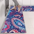 thumbnail image 2 of Kitchen Rugs Sets Of 2,Blue Pioneer Flower and Paisley Pattern Anti Fatigue Kitchen Mat Rugs Non Slip Washable,Decorative Kitchen Floor Mats for Kitchen,Sink,Laundry,17"X47", 2 of 5
