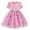 Pink, variant on Dresses for Girls Summer Sundress Baby Flowy Floral Printed Mesh Tutu Round Neck Short Sleeve with Ruffled Puff Child Girls Dresses Fashion 3-4 T
