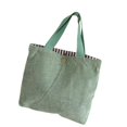 thumbnail image 1 of Práctica bolsa de compras de pana: bolsa de mano compacta y colorida para estudiantes, ideal para Verde, 1 of 8
