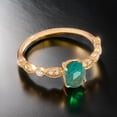 thumbnail image 6 of Sterling silver lab created emerald & milgrain set cubic zirconia ring, 6 of 6