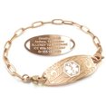 thumbnail image 1 of MedicEngraved Rose Gold Stainless Steel Custom Medical Alert Bracelet - 4mm Paperclip Link, 1 of 7