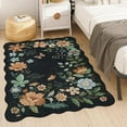 thumbnail image 5 of Moynesa 4'x6' Floral Living Room Rugs, Area Rugs 4x6ft Rug for Bedroom Ultra-Thin Soft Rug, Non-Slip Washable Rugs Stain Resistant Boho Rug Low-Pile Throw Rug for ‎Dining Room Office,Black, 5 of 6