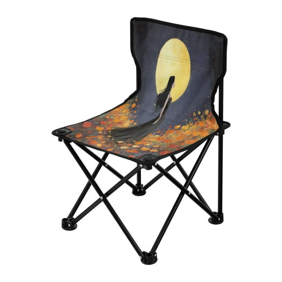 Folding Chair（Maximum weight capacity 220lb）Camping Chair For Camping Picnicking Outdoor Beach and Travel Beauty in The Moonlight