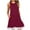 Wine, variant on Womens Dresses Summer Flowy Swing Mini Dress Solid Sun Dresses Round Neck Sleeveless Shift Dress for Lady Lace Trim with Pockets Casual Beach Dress Gray XL