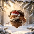 thumbnail image 4 of 3D Forest Animal Acorn Ornaments, Woodland Christmas Decor with Realistic Animal Figures, Resin Hanging Ornaments for Christmas Tree, Home, Party Decor, Cozy Forest Theme Collection, 4 of 6