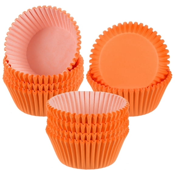 Uxcell 200-Pack Standard Cupcake Liners for Baking, Greaseproof Cupcake Wrappers for Wedding/Birthday/Party/Christmas[Orange]