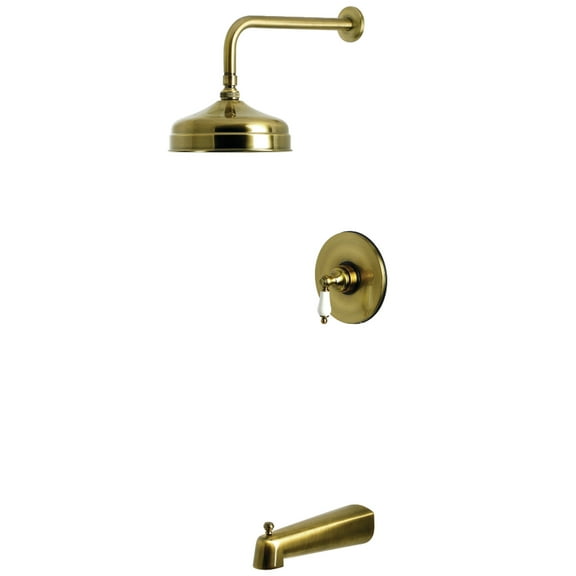 Kingston Brass KB6333PL Demure Single-Handle Pressure Balanced Tub and Shower Faucet, Antique Brass