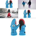 thumbnail image 5 of Kids Winter Gloves Non-Slip Skin-friendly and Soft Mittens for Ski Boys Snow Girls Waterproof Warm Fleece - Shark L, 5 of 6