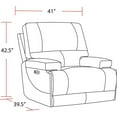 thumbnail image 3 of Pemberly Row Contemporary Linen Power Reclining Sofa and Two Recliners, 3 of 17