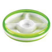 OXO Tot Divided Plate with Removable Training Ring and Dipping Center-Green