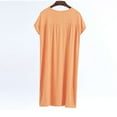 thumbnail image 6 of Tnhcen Women's Plus Size Cotton Sleepwear Dress - Solid Color Crew Neck Loose Fit Midi Nightgown with Built-in Bra Comfortable Home Dress (M-4XL), 6 of 8