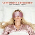 thumbnail image 3 of Unique Bargains 22 Momme Pure Silk Sleep Mask with Travel Pouch 3D Contour Adjustable Blindfold for Side Sleepers Eye Mask Locks Light for Sleeping Bean Pink, 3 of 7