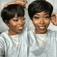 thumbnail image 3 of SUCS Short Pixie Cut Wigs for Black Women Synthetic Heat Resistant Fiber African American Black Short Bob Wig, 3 of 10