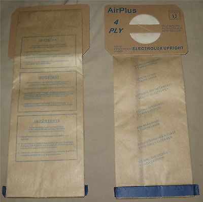 Details about   Electrolux Upright Vacuum Bags AirPlus 4 Ply Style U 138FPC low shipping on 2+ 