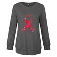 thumbnail image 4 of EchfiProm Womens Fall Tops Relaxed Fit Pullover Gray Breast Cancer Long Sleeve Crew Neck T-Shirt for Womens, 4 of 4