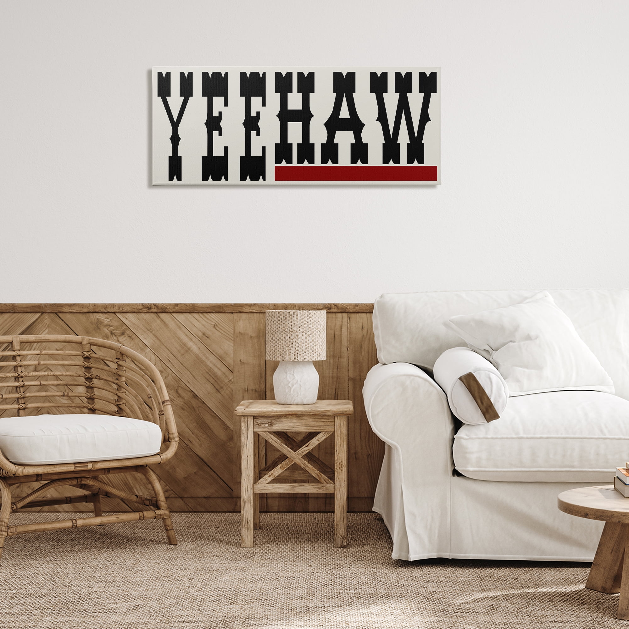 Stupell Industries Yeehaw Western Word Typography Painting Gallery Wrapped Canvas Art Print Wall Art, 40 x 17