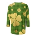 thumbnail image 4 of VALMASS 3/4 Sleeve St Patrick's Day Shirts Women Plus Size Crew Neck Graphic Tops Casual Loose T-Shirts (2XL, Green-B), 4 of 5