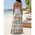 thumbnail image 6 of CHICME Nightgowns for Women Tie-Dye Print Spaghetti Strap Sleeveless Long house Dresses Women Nightshirts & Gowns with Pockets Light Green-XL, 6 of 9