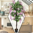 thumbnail image 4 of Costway 2 PCS 6 FT Artificial Wisteria Silk Tree Pink Flower Indoor-Patio Home, 4 of 10