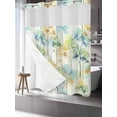 thumbnail image 3 of No Hook Shower Curtain with Snap-in Liner, Watercolor Forest Colorful Waterproof Fabric Bathroom Curtains, Abstract Art Modern Trees Bath Curtains & Mesh Top Window 66"x72", 3 of 9