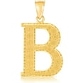 thumbnail image 4 of Floreo 10k Yellow Gold 1" Extra Large Textured Block Letter Initial A-Z Alphabet Charm Pendant with Optional Chain Necklace, 4 of 6