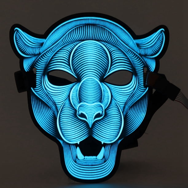 Máscara de Control de voz para disfraz de Cosplay de animales con luz LED, máscara navideña para Festival de Halloween