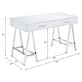 thumbnail image 7 of ACME Coleen Writing Desk in White High Gloss and Chrome, 7 of 7
