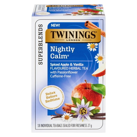 Twinings Superblends Nightly Calm 18 Tea Bags, Spiced Apple & Vanilla