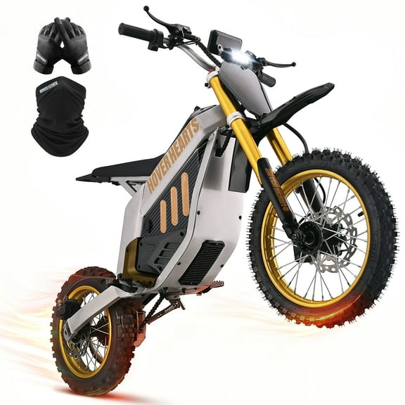 HOVERHEART 48V 3000W(Peak Power)Electric Dirt Bike for Adults - 42Mph Max Speed,Off-Road Motorcycle with Safe LFP Battery and Dual Hydraulic Disc Brakes