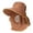 Coffee, variant on Women Wide Brim Face Mask Sun Hat Detachable Neck Face Flap UV Protection Visor Hat for Garden Fishing Hiking