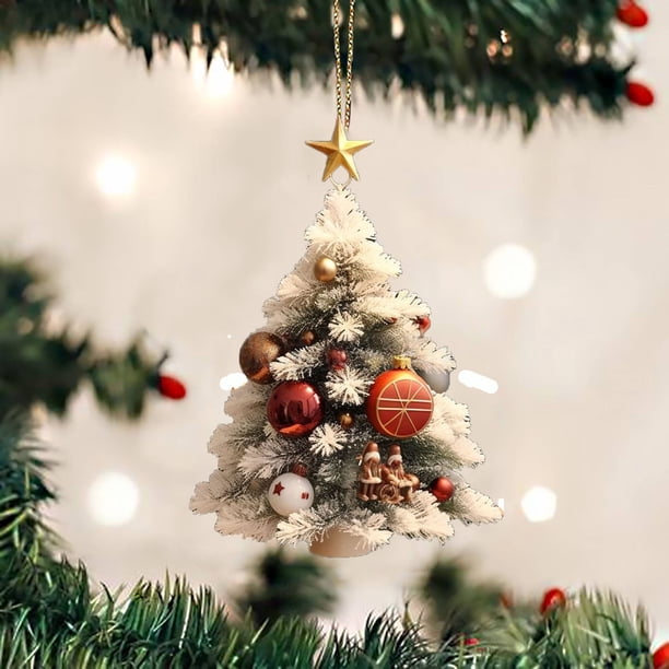 Ganfancp 5Pc Árbol de Navidad Coche Colgante Navidad Acrílico Decoración Decoraciones Ofertas Flash Liquidación Decoración Navideña Acrílica para Colgar*5